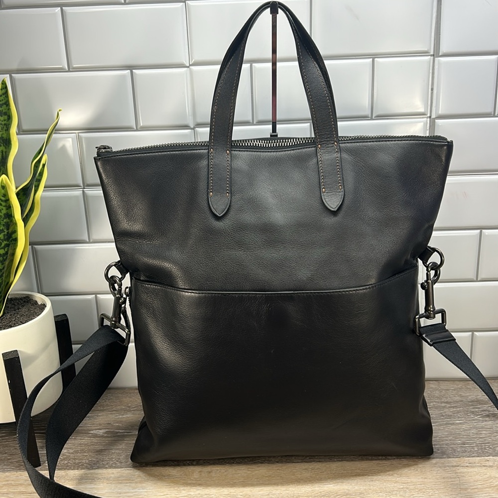 Coach Black Leather Tote Bag - Picture 2 of 16